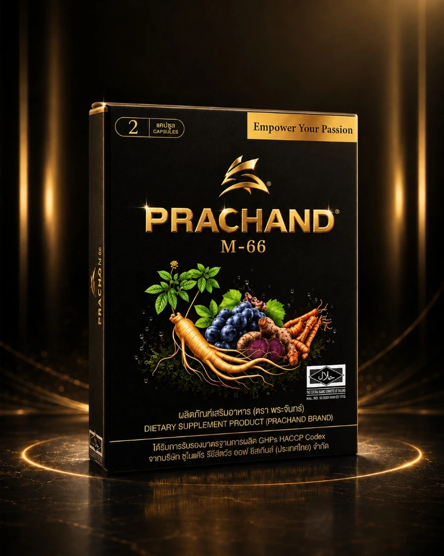 กล่อง PRACHAND M-66 บรรจุ 2 แคปซูล มุมมองด้านหน้า